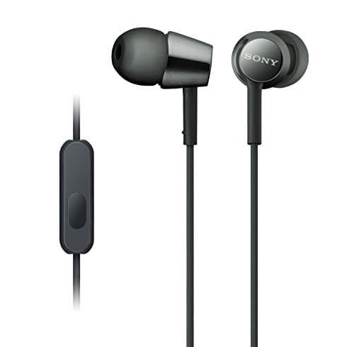 Sony MDREX155AP in-Ear Earbud Headphones with mic for Phone Call, Black