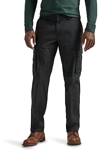 Lee Men's Wyoming Relaxed Fit Cargo Pant, Black Ripstop, 34W x 32L