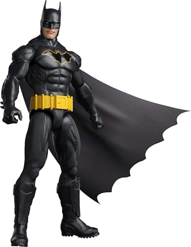 Mattel DC 12-Inch Batman Action Figure, Black Batsuit with Yellow Belt & Fabric Cape, Detailed Design & 7 Points of Articulation