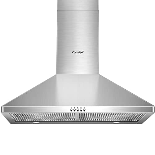 COMFEE' Wall Mount Range Hood 30 Inch, 450 CFM Ducted/Ductless Convertible