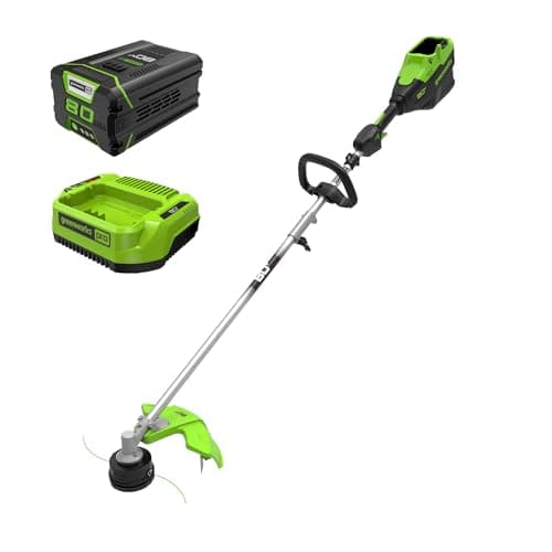 Greenworks 80V 16" Brushless Attachment Capable Cordless String Trimmer, Variable Speed Trigger, 0.095" Dual Line, 2.5Ah Battery & Charger Included for Heavy Duty Yard Work