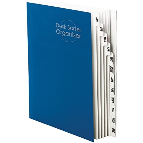 Smead Desk File/Sorter, Monthly (Jan-Dec), 12 Dividers, Letter Size, Dark Blue (89286)