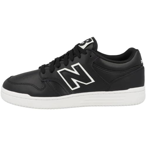 New Balance Unisex-Adult BB480 V1 Sneaker, Black/White, 4