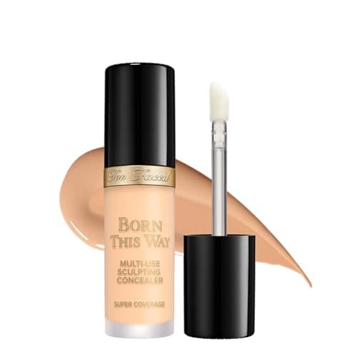 Too Faced Born This Way Super Coverage Multi-Use Concealer | Full-Coverage Hydrating Concealer for Dark Circles & Blemishes with Natural Finish | Hyaluronic Acid & Coconut Water, Vanilla, 0.45 Fl Oz