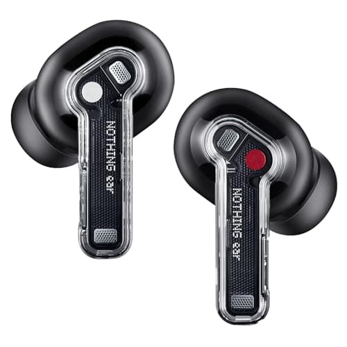 Nothing Ear Wireless Earbuds Bluetooth, 45dB Hybrid Smart ANC Earbuds, 11mm Deep Bass Boost, Hi-Res Audio with LDAC & LHDC 5.0, 6 Mics Call, 40.5H Playtime with Fast Charging Case, ChatGPT Supported