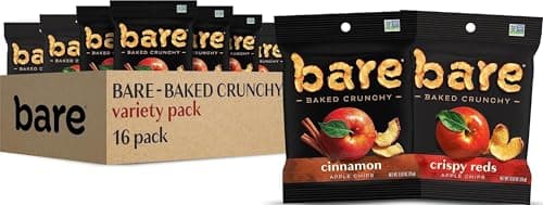 Bare Baked Crunchy, Apples Fuji & Reds and Cinnamon Variety Pack, 0.53 Ounce (Pack of 16)