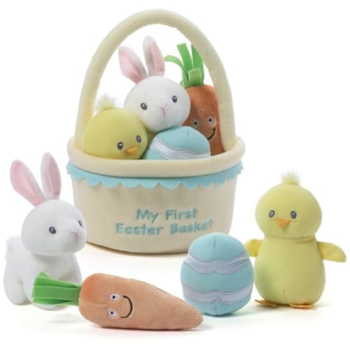 GUND Baby My First Easter Basket 5-Piece Sensory Plush Playset for Babies
