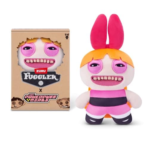 Fuggler Powerpuff Girls 9-Inch Plush Toy (Blossom) by ZURU – Funny Ugly Monster Stuffed Animal with Human-Like Teeth, Collectible Plush for Kids, Tweens, Teens, Adults & Cartoon Fans