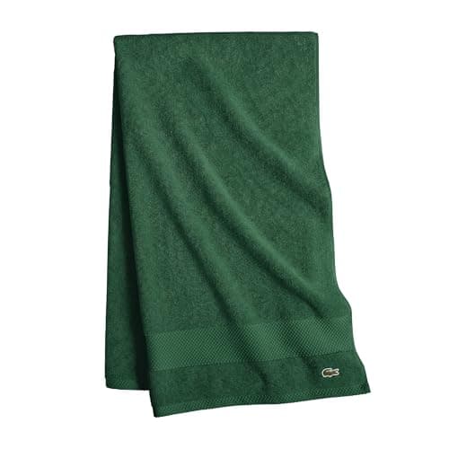 Lacoste Heritage 100% Supima Cotton Bath Towel, Croc Green, 30" x 54" – Highly Absorbent & Quick Drying, Premium Super Soft Bath Towel, Bathroom Essential, Gift for All Occasions, Machine Washable