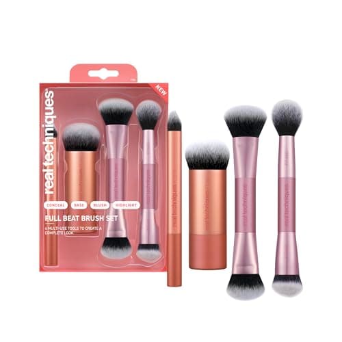 Real Techniques Full Beat Makeup Brush Set, 4-Piece Brush Kit