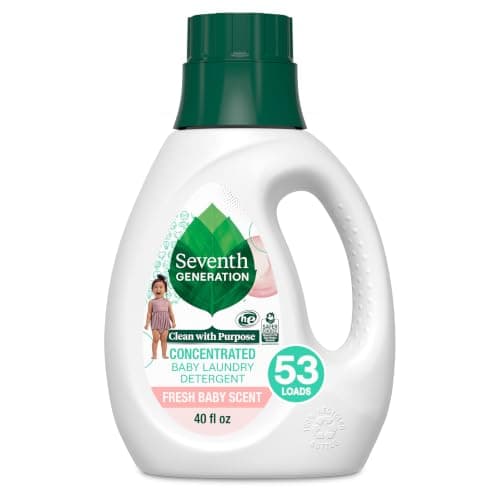 Seventh Generation Concentrated Baby Laundry Detergent, Stain Fighting Formula, Fresh Scent, 40 oz (53 Loads)
