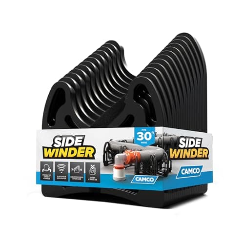 Camco Sidewinder 30-Ft RV Sewer Hose Support - Flexible Telescoping Design for Avoiding Obstacles & Deep Cradles Secure RV Sewer Hose - Out-of-the-Box Ready & Folds for RV Storage (43061)