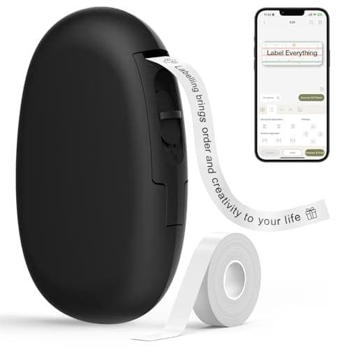 SUPVAN E10 Bluetooth Label Maker Machine with Tape, Black