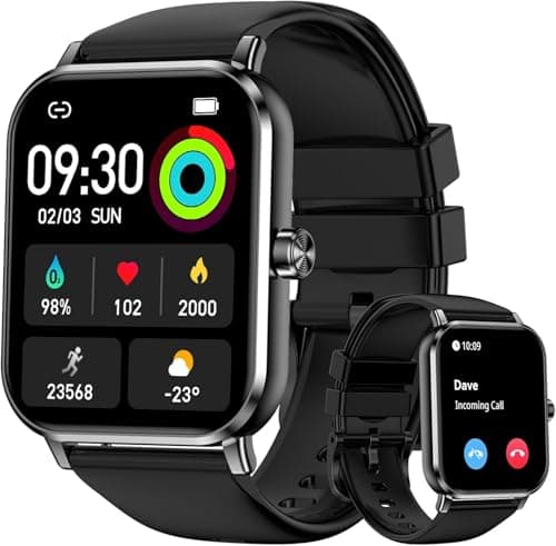 ganopterygon Smart Watch for Men Women, 1.83" HD Touchscreen Fitness Tracker, Smartwatch with Bluetooth Calling, 130+ Sports Modes, Heart Rate Sleep Step Monitor, IP68 Waterproof for iOS & Android