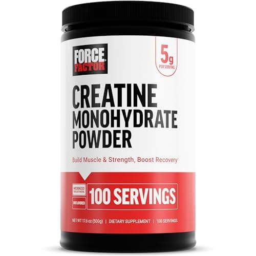 Force Factor Creatine Monohydrate Powder, 5g Dose, Micronized