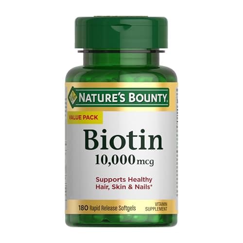 Nature's Bounty Biotin Hair Skin and Nails Vitamins, 180 Softgels