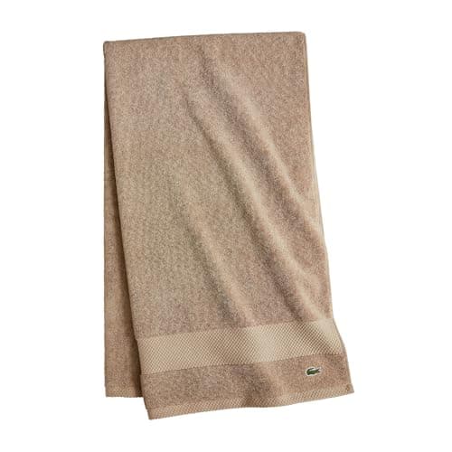 Lacoste Heritage 100% Supima Cotton Bath Towel, Sand, 30" x 54" – Highly Absorbent & Quick Drying, Premium Super Soft Bath Towel, Bathroom Essential, Gift for All Occasions, Machine Washable