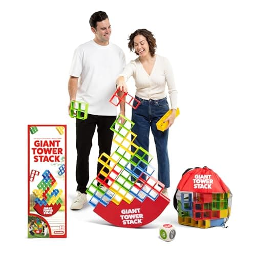 Giant Tower Stack by Relatable - Nappa Award 2026 Winner, The Jumbo Block Game Where You Balance Building Blocks - Ultimate Outdoor Games, Yard Games for Adults & Family Games Challenge, Ages 8+