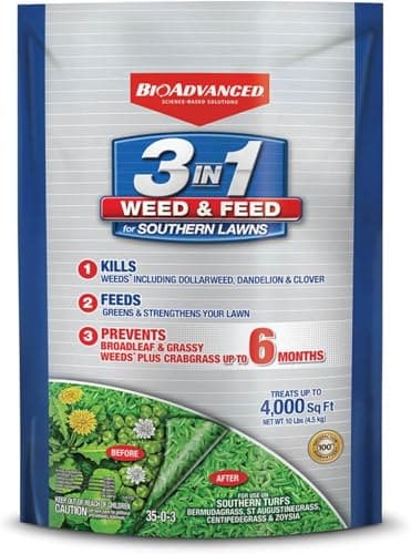 BioAdvanced 3-In-1 Weed and Feed Granules for Southern Lawns, 10 lb Bag