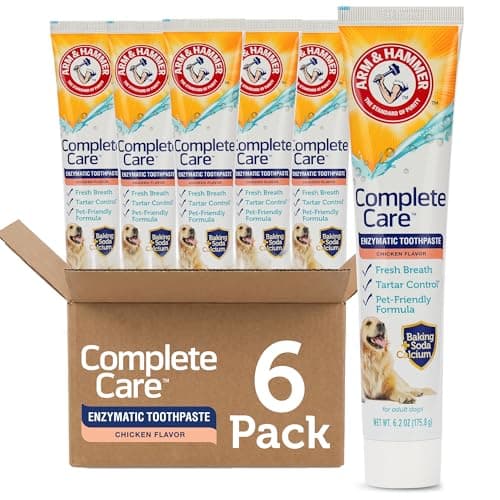 Arm & Hammer Complete Care Enzymatic Dog Toothpaste, Chicken, 6.2 Oz, 6-Pk