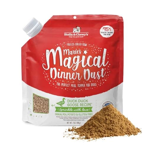 Stella & Chewy's Freeze-Dried Raw Marie's Magical Dinner Dust - Premium Duck & Turkey Dog Food Topper with Organic Fruits & Vegetables - Perfect for Picky Eaters - 7oz
