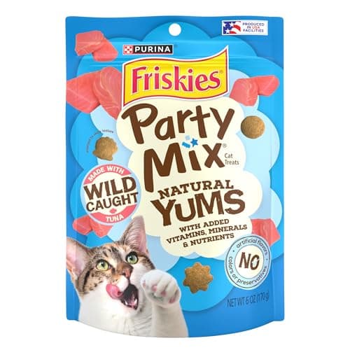 Friskies Purina Party Mix Natural YUMS Cat Treats, Wild Tuna, (6) 6 oz