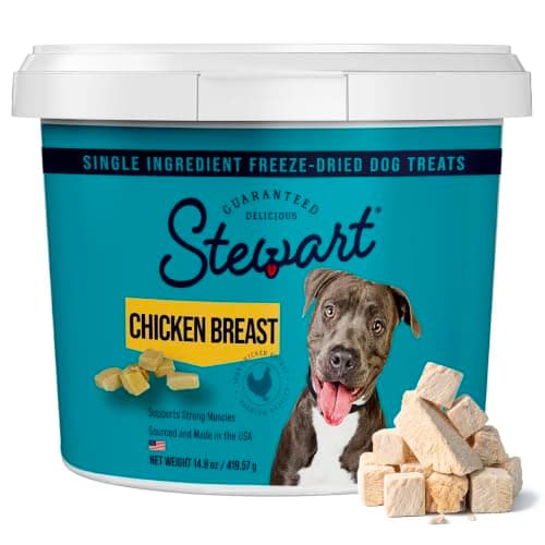Stewart Freeze Dried Dog Treats, 100% Chicken Breast, 14.8 oz Tub