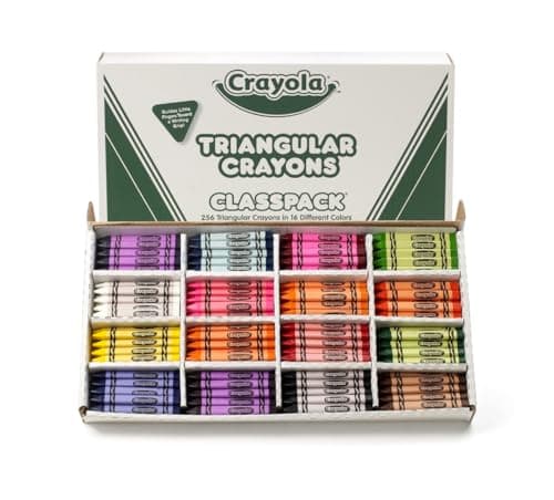 Crayola Triangular Crayon Classpack (256ct), 16 Colors, Bulk Toddler Crayons, Teacher Classroom Must Haves, School Supplies, Preschool & Kindergarten
