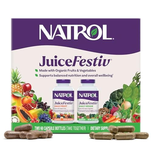 Natrol JuiceFestiv Vitamins and Supplements, 60 Capsules (2-Count)
