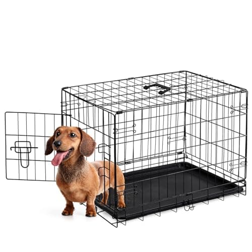 Sweetcrispy 30 Inch Dog Crate, Small Dog Cage, Foldable Puppy Pet Kennel