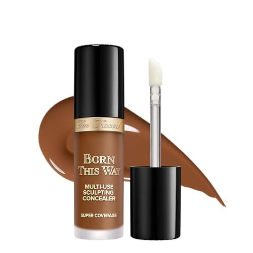 Too Faced Born This Way Super Coverage Multi-Use Concealer | Full-Coverage Hydrating Concealer for Dark Circles & Blemishes with Natural Finish | Hyaluronic Acid & Coconut Water, Chestnut, 0.45 Fl Oz