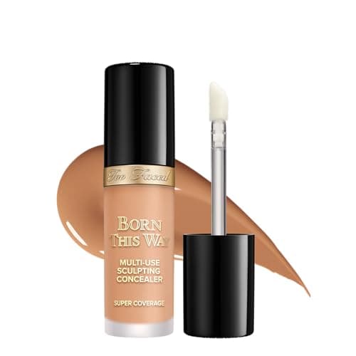 Too Faced Born This Way Super Coverage Multi-Use Concealer | Full-Coverage Hydrating Concealer for Dark Circles & Blemishes with Natural Finish | Hyaluronic Acid & Coconut Water, Sand, 0.45 Fl Oz