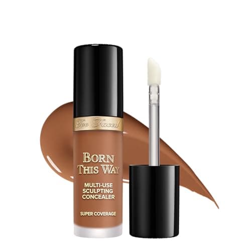 Too Faced Born This Way Super Coverage Multi-Use Concealer | Full-Coverage Hydrating Concealer for Dark Circles & Blemishes with Natural Finish | Hyaluronic Acid & Coconut Water, Caramel, 0.45 Fl Oz