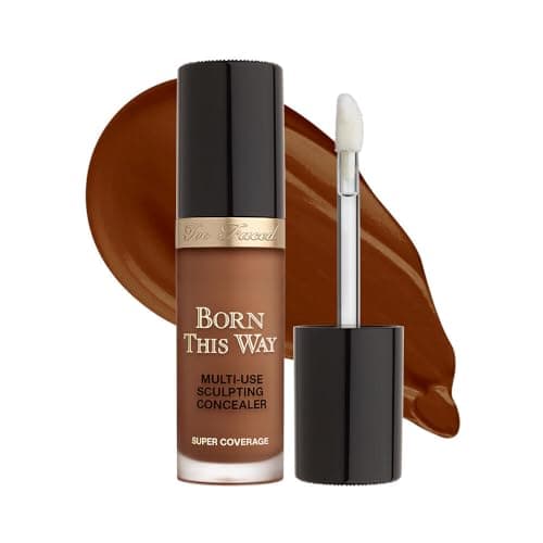 Too Faced Born This Way Super Coverage Multi-Use Concealer | Full-Coverage Hydrating Concealer for Dark Circles & Blemishes with Natural Finish | Hyaluronic Acid & Coconut Water, Cocoa, 0.45 Fl Oz
