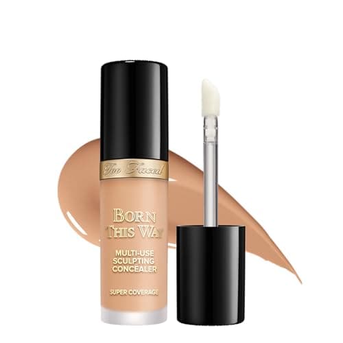 Too Faced Born This Way Super Coverage Multi-Use Concealer | Full-Coverage Hydrating Concealer for Dark Circles & Blemishes with Natural Finish|Hyaluronic Acid & Coconut Water, Light Beige, 0.45 Fl Oz
