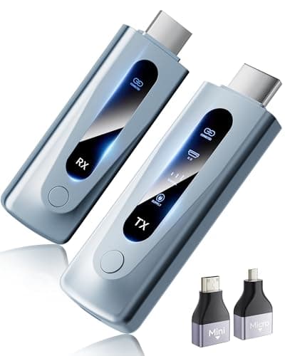 Wireless HDMI Transmitter and Receiver 400FT/120M, 4K Decode 1080P@60Hz Ultra HD Video Output, LED Display, Plug&Play 5G+2.4G for Audio to Monitor from PC/Projector/TV Box (Light Blue)