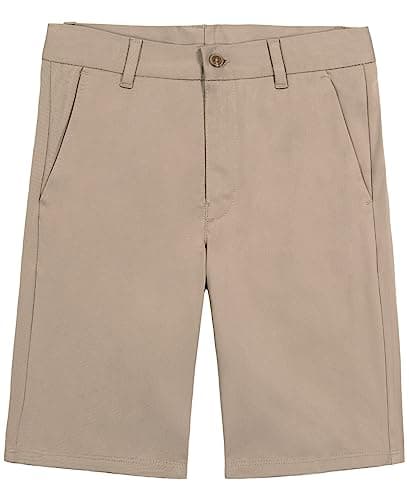 Nautica Little Boys' School Uniform Flat Front Stretch Twill Short, Khaki, 5