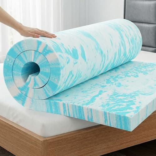 OLIXIS 3 Inch Twin XL Cooling Gel Infused Memory Foam Mattress Topper